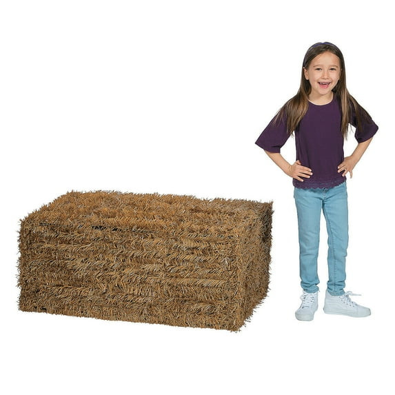 Collapsible Faux Hay Bale - Home Decor - 1 Piece