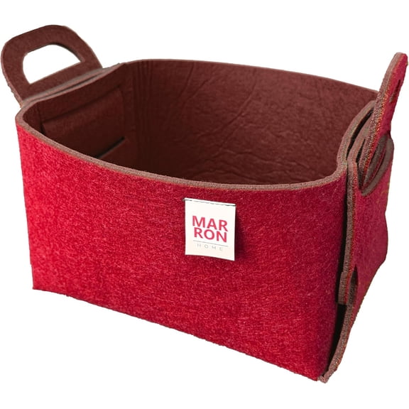 Collapsible Felt REDCHOCO Storage Bin Small 7.1"x5.1"x5.1" Foldable Basket with Handles for Closet, Storage, Laundry Room Organization, Decorative Storage Baskets for Shelves, Nursery