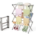 Free Standing Wardrobe Racks Collapsible Floor Drying Rack - Free Standing Accordion Laundry Dryer ...