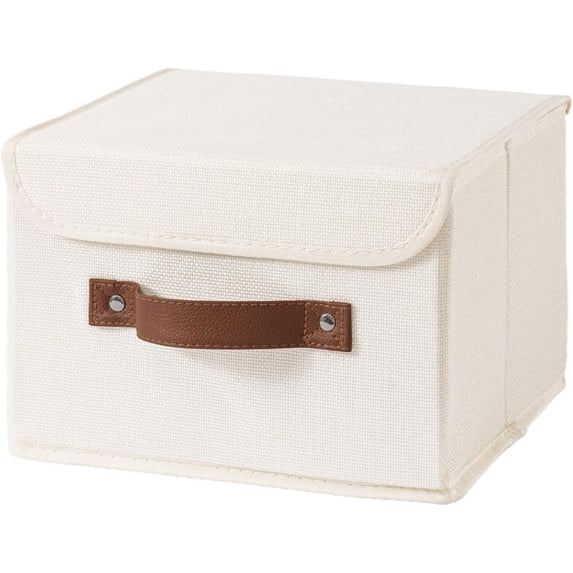 Collapsible Material Collapsible Foldable Fabric Storage Boxes with Lids, Cotton Linen ...