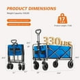 thumbnail image 1 of Collapsible Foldable Wagon Cart with All-Terrain Wheels, Large Capacity Heavy Duty Utility Grocery Cart with Drink Holders for Garden Beach Shopping Sports Camping, 1 of 9