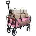 thumbnail image 1 of Collapsible Foldable Wagon Cart with Strapping, Utility Beach Wagon Cart Wagon Grocery Cart for Camping Shopping, 1 of 7