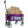 thumbnail image 1 of Collapsible Foldable Wagon Cart with Strapping, Utility Beach Wagon Cart Wagon Grocery Cart for Camping Shopping, 1 of 7