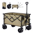Collapsible Foldable Wagon with Wheels, 300lbs Sports Wagon Heavy Duty