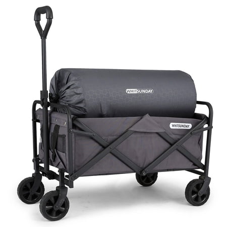 Collapsible Folding Garden Outdoor Park Utility Wagon Picnic Camping Cart 5“ Solid Rubber Wheels