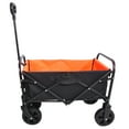 thumbnail image 1 of Collapsible Folding Wagon with 150Lbs Capacity, Outdoor Utility Wagon Cart with Wheels, Grocery Wagon for Sports, Camping, Garden and Shopping, 22"W X 13"D X 9"H Interior, Black, 1 of 9