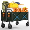thumbnail image 1 of Collapsible Folding Wagon with Large Capacity, Utility Wagon Cart Heavy Duty Foldable, Portable Garden Cart for Beach Camping Shopping Sports,380 LBS, 1 of 8
