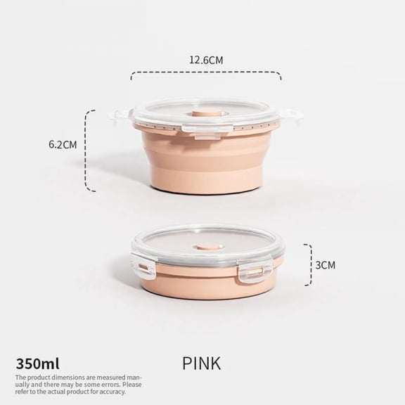 Collapsible Food Storage Containers Foldable Silicone Lunch Containers with Lids, Rectangle Collapsible Bowls Round Food Bowls