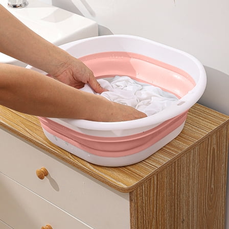 Collapsible Foot Bath,Foot Soak Tub,Foldable Foot Bath Tub - Large Portable Foot Soaking Bucket, Retractable Design for Home Spa, Pedicure & Relaxation - Lightweight & Easy Storage(Pink)