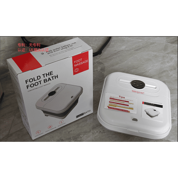 Collapsible Foot Spa Bath with Heat, Remote Control, Temperature Control, Bubbles, Timer, 8 Massage Roller Pedicure Foot Spa Foot Soaker Foot Bath Massager for Soothe & Relax Tired Feet , White