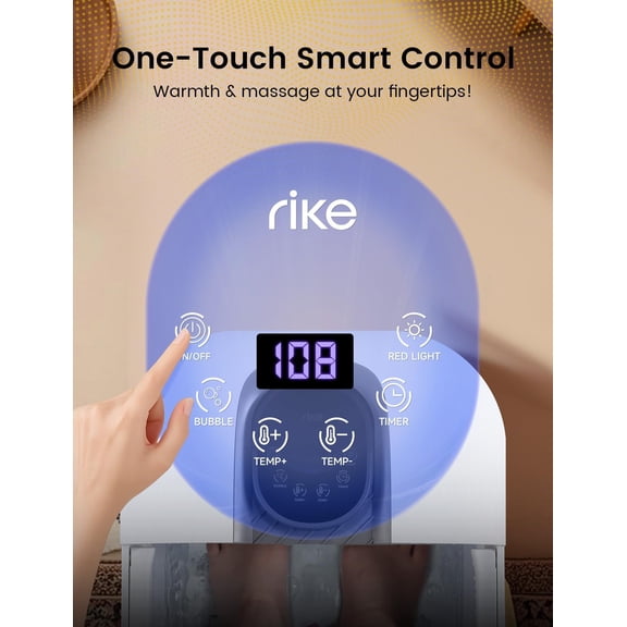 Collapsible Foot Spa with Heat, Bubbles, 24-Level Temp Control, Red Light, Timer, Foot Soaking Tub with 6 Shiatsu Rollers & Pumice Stone, Foot Bath Massager Pedicure FootSpa for Stress Relief