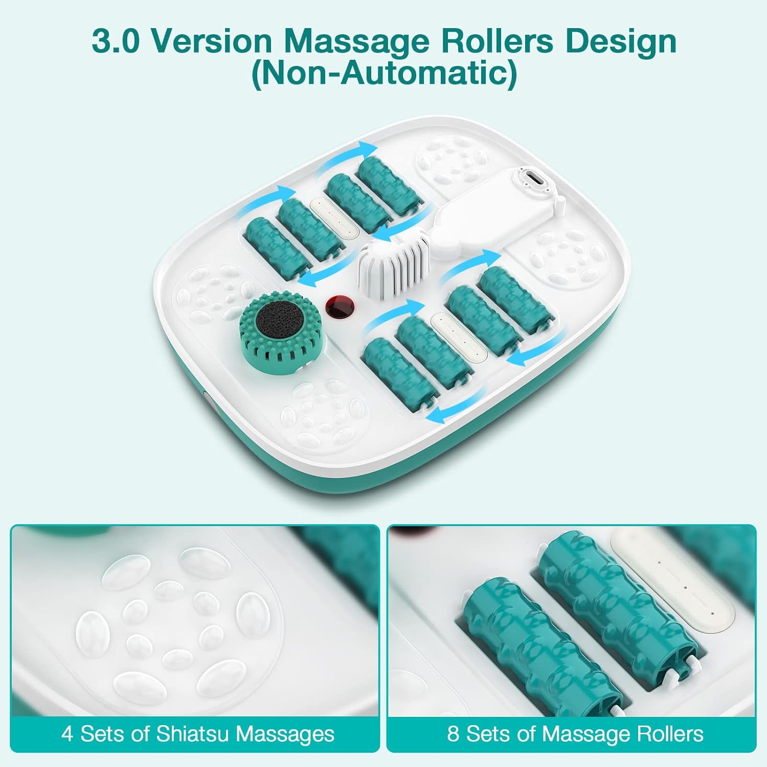 Collapsible Foot Spa with Heat, Bubble, Red Light, and Temperature Control for Relaxation