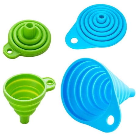 Collapsible Funnel Set,Flexible/Foldable/Kitchen Funnel for Water Bottle Liquid Transfer Narrow and Wide Mouth Funnels (1 pack large+1 pack small)