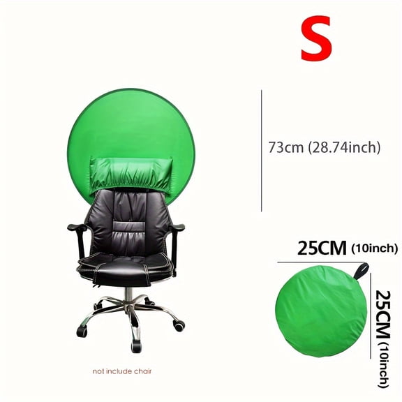 Collapsible Green Screen Backdrop with Chair Mount, Chroma Key Studio Background for Vlogging/Streaming/Video Chats, Portable Durable Polyester, Easy Setup, for Home Studios