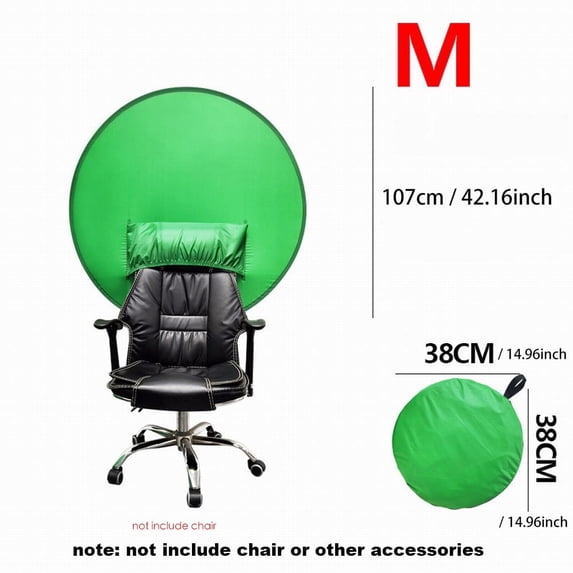 Collapsible Green Screen Backdrop with Chair Mount - Professional Chroma Key Studio Background for Vlogging, Streaming, and Video Chats - Portable, Durable Polyester Fabric, Easy Setup & Storage