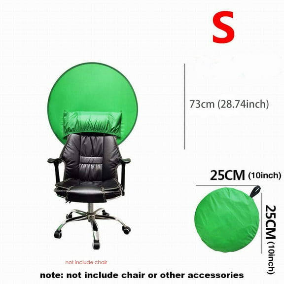Collapsible Green Screen Backdrop with Chair Mount - Professional Chroma Key Studio Background for Vlogging, Streaming, and Video Chats - Portable, Durable Polyester Fabric, Easy Setup & Storage