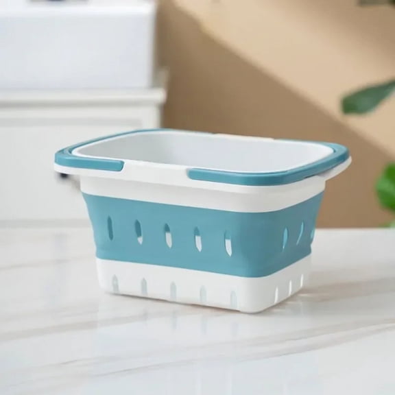 Collapsible Handled Laundry Basket Ellipse Oval Tub- Portable Washing Tub Space Saving Laundry Containers Home Organizer Basket