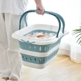 thumbnail image 1 of Collapsible Handled Laundry Basket Ellipse Oval Tub- Portable Washing Tub Space Saving Laundry Containers Home Organizer Basket, 1 of 9