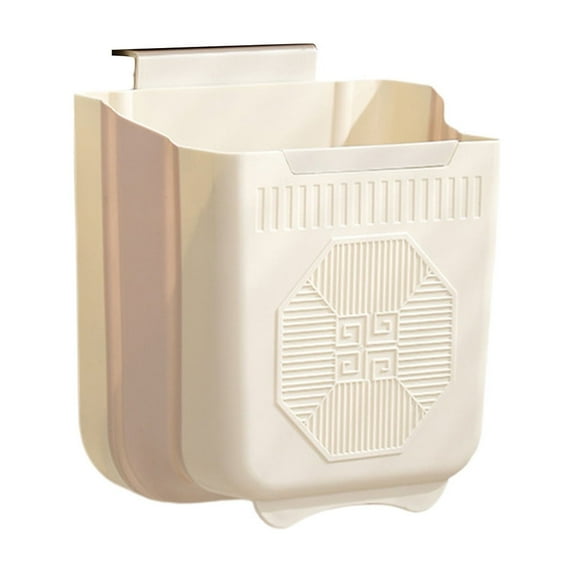 Collapsible Hanging Trash Can for Kitchen Cabinet Door, Plastic Foldable Waste Bin, Hanging Small Wall Mounted Garbage Bin for Kitchen, Bathroom, Bedroom Countertop 8x9x5Inch