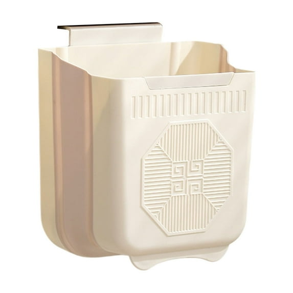 Collapsible Hanging Trash Can for Kitchen Cabinet Door, Plastic Foldable Waste Bin, Hanging Small Wall Mounted Garbage Bin for Kitchen, Bathroom, Bedroom Countertop 10x10x6Inch