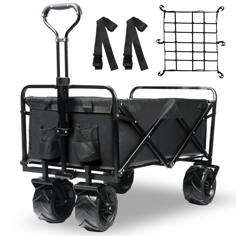 Wagon Cart Collapsible Heavy Duty Utility Cart with Wheels Outdoor Beach  Garden