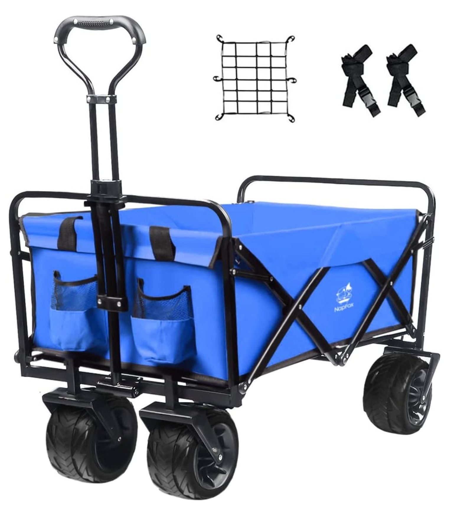 Collapsible Heavy Duty Folding Wagon Cart Utility with All Beach Wheels
