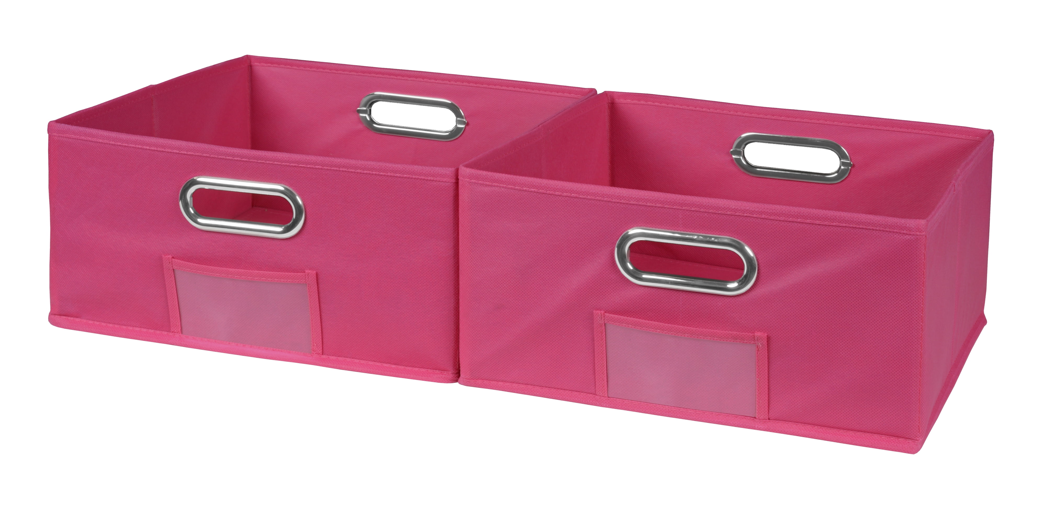 Collapsible Home Storage Set of 2 Foldable Fabric Low Storage Bins