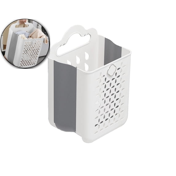 Collapsible Laundry Baske, Laundry Basket Hamper, Hanging Wall Collapsible Laundry with Handle, Space-Saving Foldable Storage Dirty Washer Organizer Bin