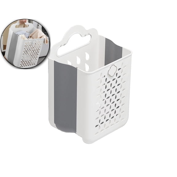 Collapsible Laundry Baske, Laundry Basket Hamper, Hanging Wall Collapsible Laundry with Handle, Space-Saving Foldable Storage Dirty Washer Organizer Bin