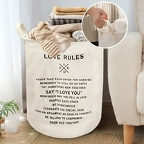 Collapsible Laundry Basket, Printing Large Laundry Hamper for Baby Girls Kids Toys Clothes Organizer Foldable Storage Bin Waterproof Canvas Nursery Storage Basket with Handles 12x16in