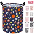 thumbnail image 1 of Xmushyra Laundry Basket, Large Collapsible Laundry Hamper with Waterproof PE Lining, Canvas Clothes Storage Basket with Handles for Kids Room, Nursery, Bedroom, Toy Storage, 63L, 1 of 6
