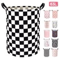 thumbnail image 1 of Xmushyra Laundry Basket, Large Collapsible Laundry Hamper with Waterproof PE Lining, Canvas Clothes Storage Basket with Handles for Kids Room, Nursery, Bedroom, Toy Storage, 63L, 1 of 6