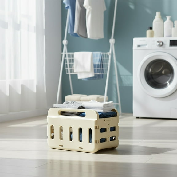 Collapsible Laundry Basket with Wheels, Laundry Basket Collapsible, Dirty Clothes Hamper for Dorm, Bedroom and Bathroom, Foldable Laundry Baskets with Handles