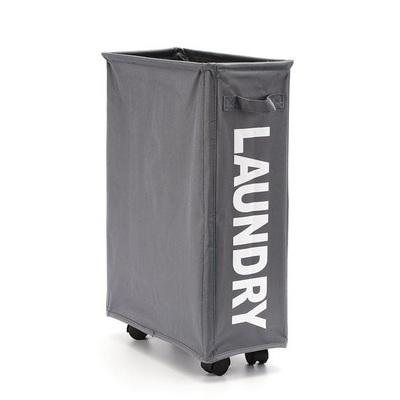 Collapsible Laundry Basket With4Wheels,Slim Folding Laundry Bins With Handle