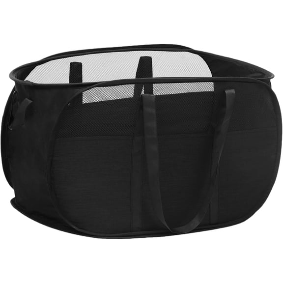 Collapsible Laundry Baskets, Tear Proof Pop Up Laundry Hamper with Dual Handles, Durable Foldable Laundry Basket, Easy to Carry Laundry Hamper for Home, Laundry Room, Bedroom, Dorm, Travel Black