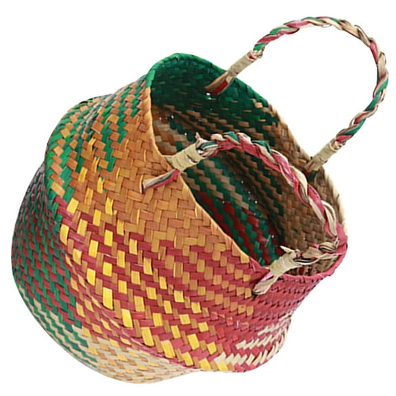 FONDOTIN Woven Storage Basket Neutral Colors 1Pcs 10.6In