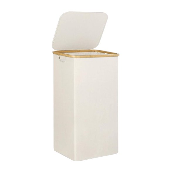 Collapsible Laundry Hamper with Lid Large Capacity, Foldable Clothes Basket with Removable Inner Bag and Handles, Storage Organizer for Laundry Room Bathroom Bedroom Dorm Family Use