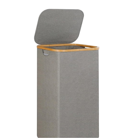Collapsible Laundry Hamper with Lid Large Capacity, Foldable Clothes Basket with Removable Inner Bag and Handles, Storage Organizer for Laundry Room Bathroom Bedroom Dorm Family Use