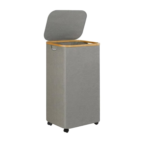 Collapsible Laundry Hamper with Lid Large Capacity, Foldable Clothes Basket with Removable Inner Bag and Handles, Storage Organizer for Laundry Room Bathroom Bedroom Dorm Family Use