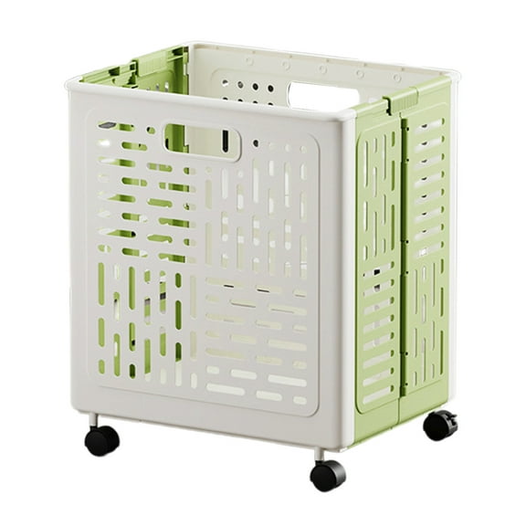 Collapsible Laundry Hamper with Wheels, Foldable Storage Basket for Home Use, Multi-Functional Organizer for Toys and Laundry, Portable Design with Handle, Easy Fold Laundry Basket for Space Saving