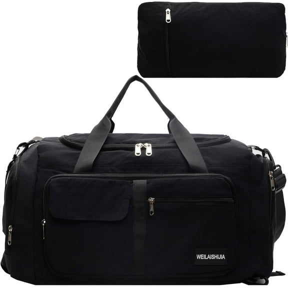 Collapsible Lightweight Duffel Bag Multi-Function Travel Gym Backpack with Adjustable Straps Spacious Weekender Overnight Bag