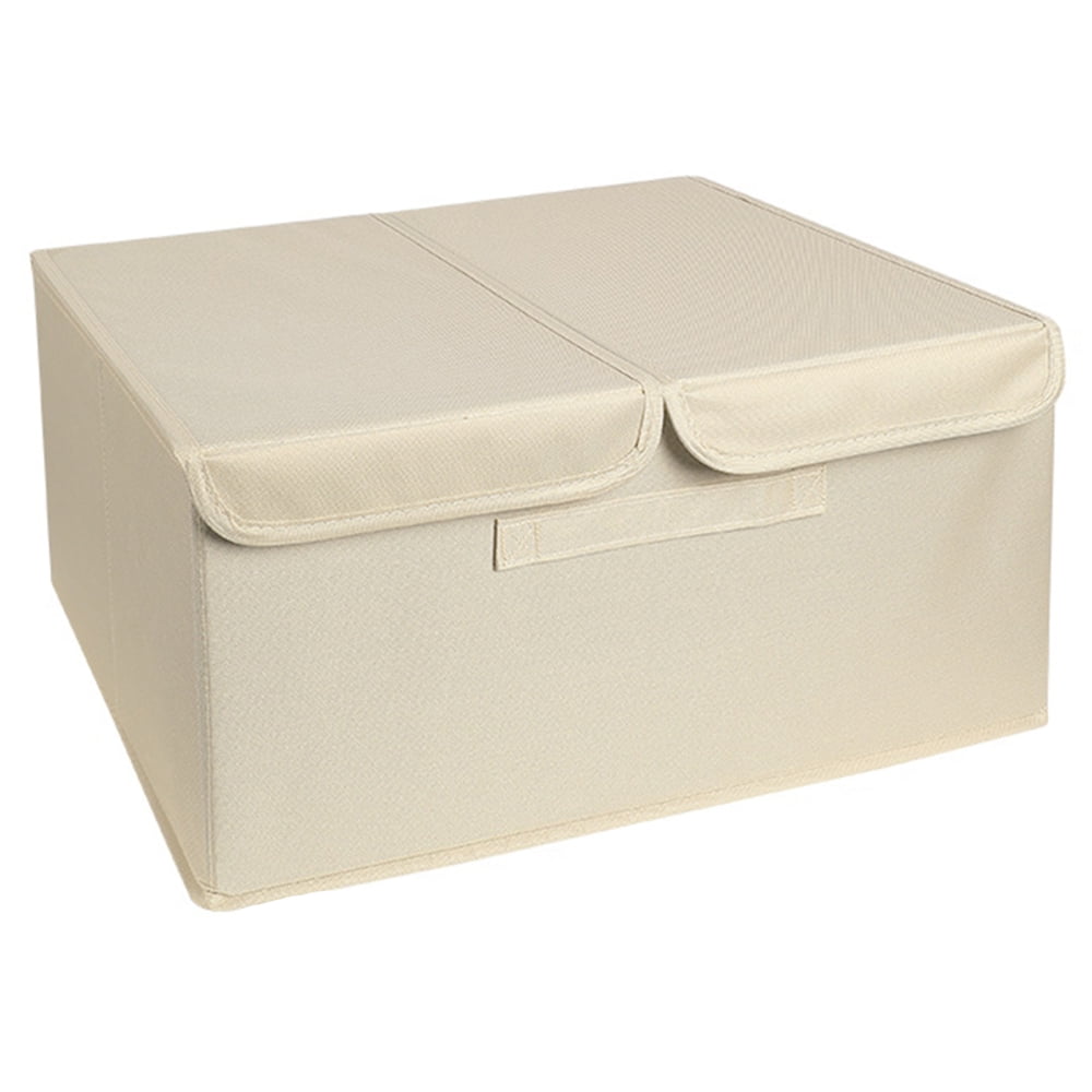 Collapsible Linen Storage Bins With Handles Storage Containers for Home Office Closet Clothes