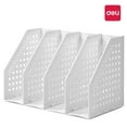thumbnail image 1 of Deli Collapsible Magazine File Holder 4 Vertical Compartment Binder Holder, White, 1 of 11
