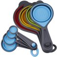 Collapsible Measuring Cups & Spoons Set 8 Piece Engraved Silicone ...