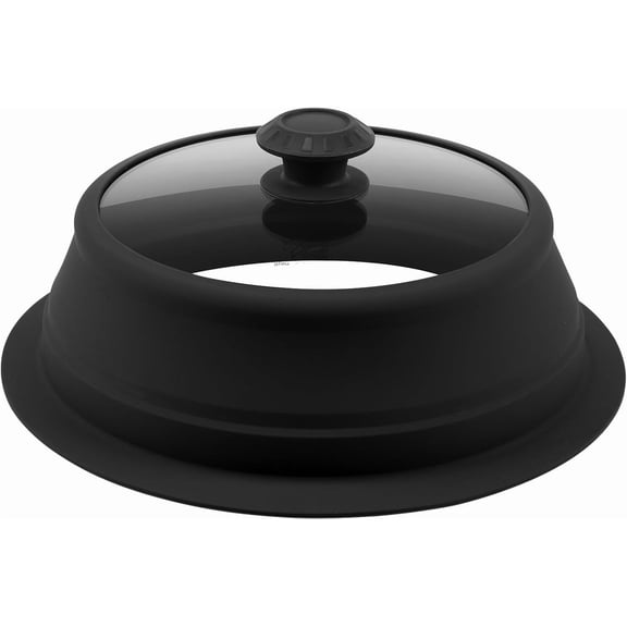Collapsible Microwave Splatter Lid with Vented Tempered Glass Cover Wok Lid for Microwave Safe, Stockpot Steamer Pot Pan 11-12.5 inch Universal Multifunction Cover