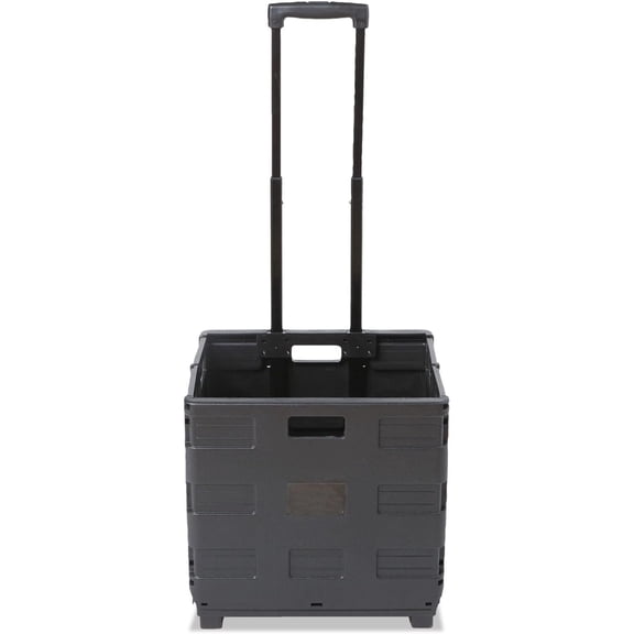 Collapsible Mobile Storage Crate, 18 1/4"x15"x18 1/4" to 39 3/8", Black