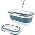 thumbnail image 1 of Collapsible  Mop Bucket - 12L(3.17 Gallon) Window Washing Bucket with Wheels Foldable Mop Buckets Water Pail for House  Cleaning Camping (Blue), 1 of 6