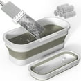 thumbnail image 1 of GPED Collapsible Mop Bucket with Handle and Wheels, Flat Mop Buckets, Foldable Small Plastic Container for Household Cleaning, Car Washing, Portable Basket Bin Tool for Storage Organizer, Gray, 1 of 9