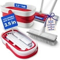 thumbnail image 1 of Collapsible Mop and Bucket Set with Wringer, Heavy Duty Scrub Brush, Foldable Mop and Broom for Home, Indoor or Outdoor Cleaning, Patio, Deck, RV, Concrete, 1 of 5