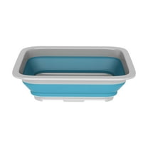 Collapsible Multiuse Wash Bin- Portable Wash Basin/Dish Tub/Ice Bucket with 10 L Capacity for Camping, Tailgating, More by Wakeman Outdoors (Blue)
